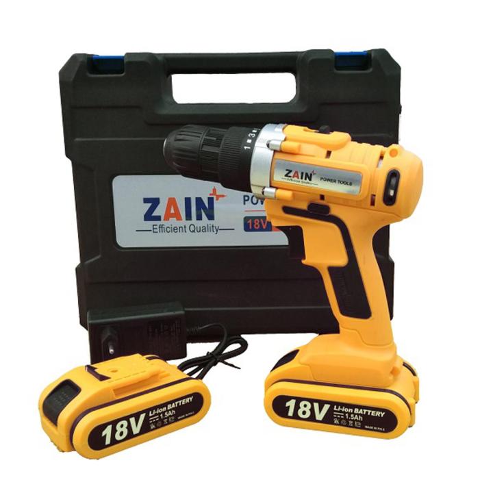 Imported 18V Electric Cordless Drill Machine 2 Li-ion Batteries  - Charging Drill Machine With Hammer
