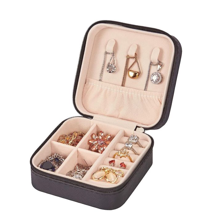Jewelry Organizer Box for Travelling Leather Box Hair Accessories PU ...