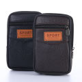 Spot fashion fanny pack masculine vertical leather coin purse large capacity multi-layer durable mobile phone pouch fanny pack. 