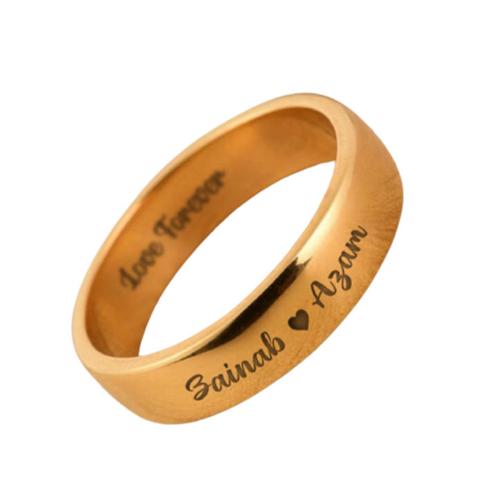 CUSTOMIZED SINGLE NAME RING WITH GIFT BOX PACKING (PERFECT GIFT TO SEND YOUR WIFE , HUSBAND , FIANCE OR ANY ONE)