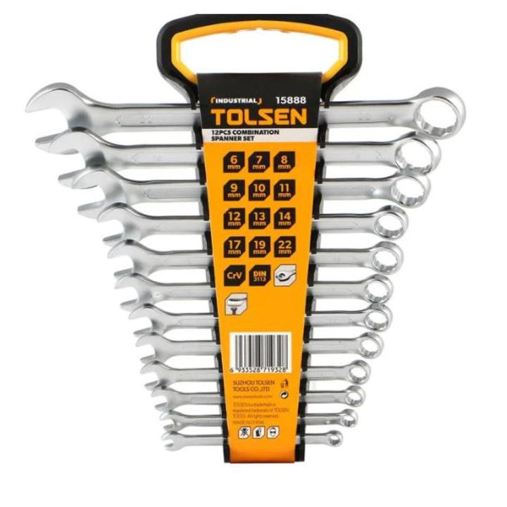 AT - Tolsen 12 Pcs Combination Spanner Set 15888