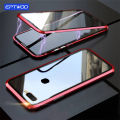 【 Miga Plaza 】 360 Degree Full Magnetic Phone Case for OPPO A5S, A7 Front Back Glass Cover Magnet Double Glass Casing WCW-01. 