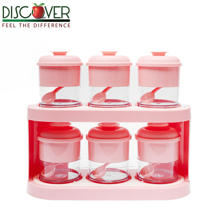 Discover%20PICA%C5%83TE%202%20tier%20condiment%20and%20spice%20rack%20with%206pcs%20double%20colour%20round%20jars%20n%20spoon%20450ml.%20-%20Image%202