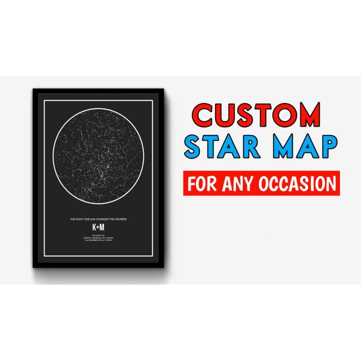 Custom Star Map, Night Sky Print, Star Map Poster, Star Map By Date, Star Map By Wedding Gift, Constellation, Personalized Gift, Engagement Gift, Gift For Her