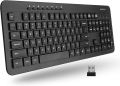 Macally Wireless Keyboard - 2.4G Ergonomic Full Size Keyboard Wireless - Wireless USB Keyboard for Laptop - Windows PC Windows Desktop Computer - Black ~ MY CHOICE. 