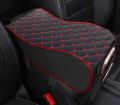 Car Center Console Armrest Cushion With Mobile Pocket Beige and Black. 