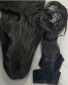 Full head hair extensions with separate front bangs-natural black. 