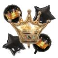 Large Giant Golden Crown Foil Balloon Set Birthday Party Decoration 5pcs/set. 