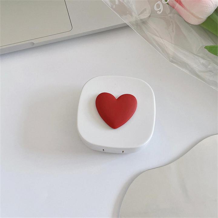 Love Container Contact Color Companion Mirror Travel Box Storage Square Lens Macaron Box Lens