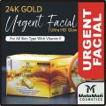 MALAMAH DR BLUSH 24K GOLD ULTRA HD GLOW URGENT FACIAL ALL IN ONE BRIGHTNING SERIES FACIAL WITH VITAMIN E FOR FACE FRESHNESS, FRECKLES, ANTI WRINKLES, DARK CIRCLES, ANTI BLACK AND WHITE HEADS, ANTIACNE, ANTI AGING, DEEP CLEANSING AND SKIN TREATMENT 100 ML. 