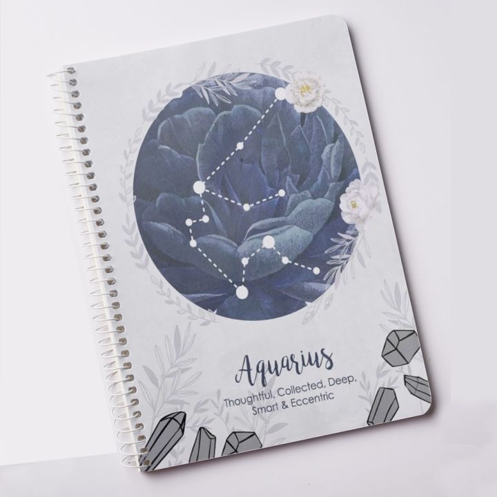 Astro Notes.notebook Starlit Aquarius Notebook Astro Zodiac Sign Design Notepad Stationary ...