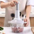 Manual Hand Operated 2000 ML litter Chopper Pump Action With 9 Feature including Kadu kash Food Processor Portable Container Kitchen Gadget. 