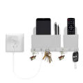 Multi-Purpose Wall Mounted Mobile Phone Holder with Key Hanger and Charging Stand. 