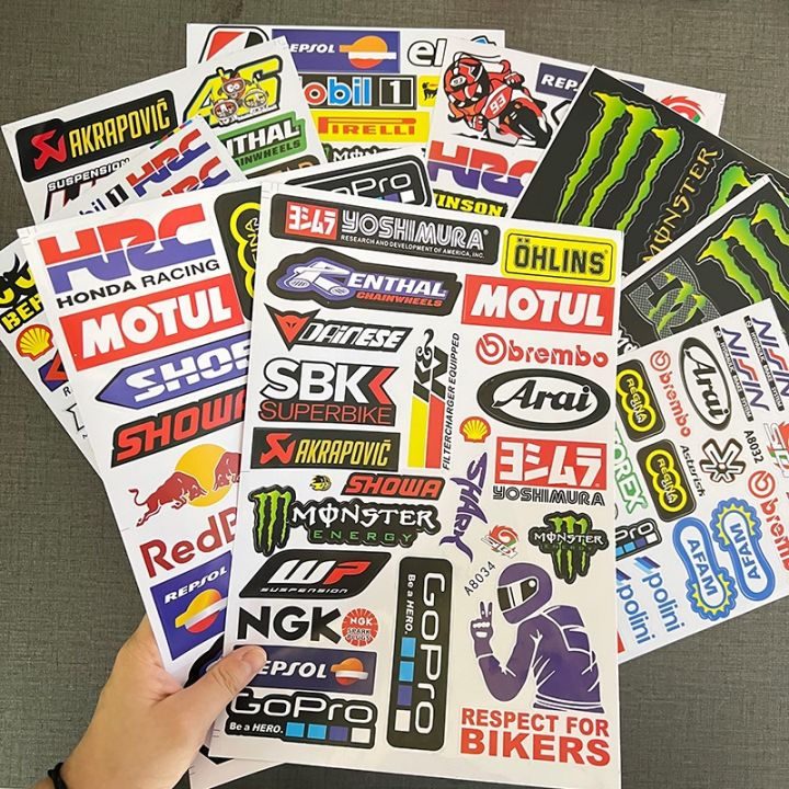 Vinyl waterproof sticker for motorcycle decals motor bike Racing scooter helmet decoration stickers
