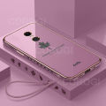 For Xiaomi Redmi 5 Plus Back Cover with Wrist Strap Luxury 6D Plating Maple Leaf Cases Full Camera Protection Slim Soft Silicone Bumper Mobile Phone Case. 