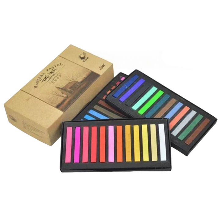 Hair Color, Hair Dye, Masters Pastel Soft Chalk Set For Coloring, Blending, Texturing & Hair Dye  (12 Pieces)