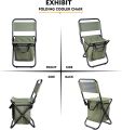 LEADALLWAY  Fishing Chair with Cooler Bag Compact Fishing Stool Foldable Camping Chair. 