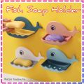 Fish Shape Soap Box Bathroom Drain Soap Holder Rack Self-Adhesive Wall Mounted Soap Tray Plate Bathroom Supplies Bathroom Gadge. 