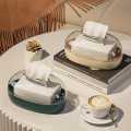 Oval Acrylic Tissue Box Self Adhesive For Facial Tissue Box Napkin Garbage Dispenser For Bathroom Kitchen Office Punch-free Wet Tissue Case Paper Towel Dispenser. 