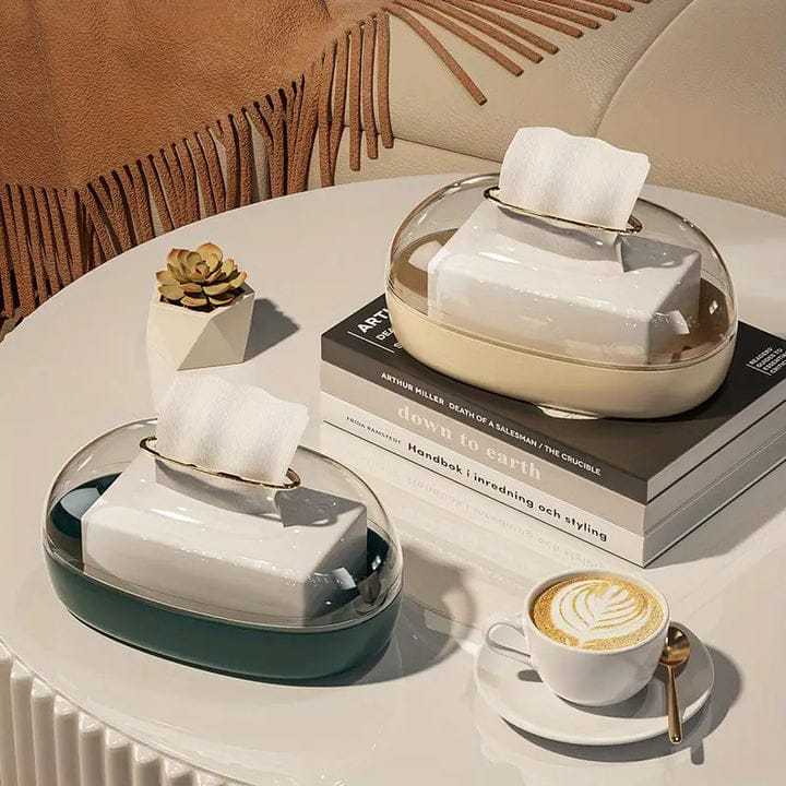 Oval Acrylic Tissue Box Self Adhesive For Facial Tissue Box Napkin Garbage Dispenser For Bathroom Kitchen Office Punch-free Wet Tissue Case Paper Towel Dispenser