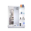 Unique Rectangular Dressing Wall Mirror with Shelves Wall Hanging Dressing Mirrors White DIY Wall Mounted Dressing Table, Wall Mirror with Shelf. 