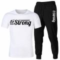 Vinyl Be Strong Printed Summer Tracksuit For Men (Tshirt and Trouser). 