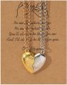 Locket Couple Pull Hook Wish Necklace A Pair of Heart-Shaped Magnetic Stitching Pendant -1Pcs. 