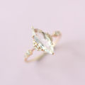 Original design horse eye diamond retro white crystal light luxury noble cut sparkling women's opening adjustable ring. 