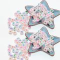 100pcs-Square Letter Beads with  Elasticl Cord Alphabet Beads White Colorful Letter Beads for Jewelry Bracelet and Necklace Making(5mm）. 