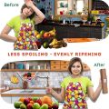Macrame Fruit Hammock for Kitchen Under Cabinet,Veggie Hammock Fruit Holder Net and Hook for Hang Fruit Basket. 