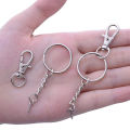 50 Pieces Metal Swivel Clasps Lanyard Snap Hook Lobster Claw Clasp and Key Rings Keychain with 11mm Screw Eye Pins. 