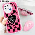 Jizetin for Realme C15 Back Cover + Free Pop Socket Love Ripple Soft Wavy Shape TPU Phone Case For Girls Boys. 
