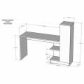 Multipurpose Home Office Computer Writing Desk with Side Shelves Modern Desk With Shelf White. 