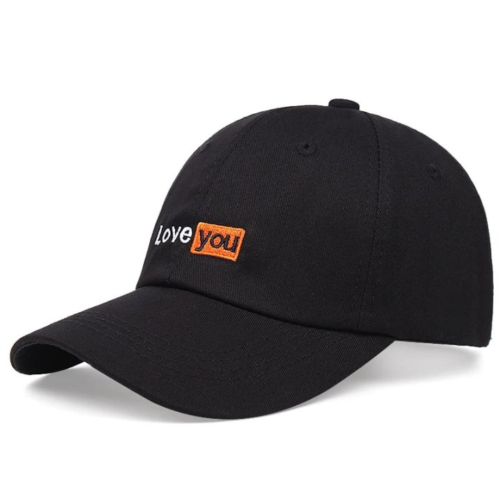 Fashion LOVE YOU Baseball Caps Four Seasons Outdoor Letter Embroidery Cotton Snapback Cap for Women Men Black Sun Dad Hats