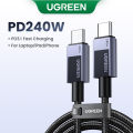 【240W】UGREEN 240W Type C Fast Charging Cable E-Marker for iPhone 16 15 Series Samsung S24 S23 Ultra iPad Pro Macbook Switch. 