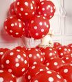 10 pcs 12 inch Red Polka Dots Balloons for mini mouse them Birthday Decoration Polka Dots Red Dotted Balloons Latex Party Balloons for Wedding Birthday Party Festival. 