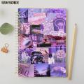Purple Aesthetic - A4 Spiral Notebook with Plastic Sheet. 