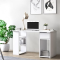 Haq Furnitue Computer Desk with Storage Compartments | Computer Table | Study Table for Young People | Study Table with 3 Storeage Compartments | Modern | White Structure | Shelves in Whit Colour. 