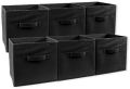 Collapsible Storage Bins - 6 Pack - These decorative fabric storage bins are collapsible and great organizers for shelves, closets, or under the bed. Suitable for clothes or to store children's toys. 