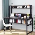 47 Inches Space Saving Writing Study Table Home Office Desk PC Laptop Table Computer Desk with Hutch & Bottom Bookshelf. 