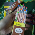 Dollar My pencil Triangular shape Wooden style art # p6 12 pieces. 