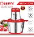Dessini Italy Meat Grinder 3L Capsule Cutter Spin Chopper, Blender, Grinder, Mixer, Mincer, Masher, Shredder, Juicer, Pengisar Pengadun DS-977 2-Speed Control 4 Double Layer Blade 100% Pure Copper 1800Watt Motor Food Chopper Blender for Vegetables, |. 