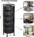 Dream Enterprises Multi Layer Round Rotating Fruits & Vegetables Storage Shelves Basket Rolling Rack with Breakable Wheels for Kitchen Bathroom Office. 
