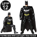 Large Size 12 inch - Batman Action Figures Full Movable Head Arms Legs and Knee With Led Light - Superhero Toys Moveable Super Hero Figure - Avengers Marvel and DC Bat Man. 