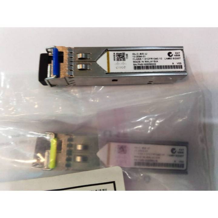 Cisco Brand New SFP / GLC-BX Pair  /  GLC BX D and GLC BX U / New 1 Pair (2 SFPs)