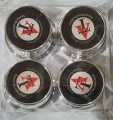 SET OF 4 AT Logo Car Wheel Center Caps Premium Quality 5.72 cm - 2.25 Inches Shining Chrome. 