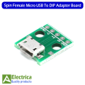 5/10 pcs Micro USB To 5 Pin Dip Connector Socket Type-B Female 5 Pin To Dip 2.54 mm Pin With Soldering Adapter Board connector by Electrica. 