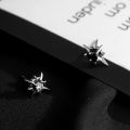 Trend Black Zircon Star Stud Earrings for Men Women Black Couple Personality  Earrings Party Accessories Jewelry. 