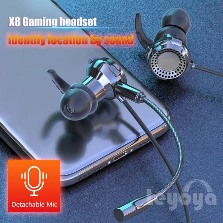 Leyoya X8 Gaming Earphones with Dual Mic Live Streaming Game Karaoke Online Class Gift Gaming Headset with Mic PUBG Noise Cancelling Bass Surround Gaming Headphone Gaming Earphone with Mic Hifi Xiaomi Huawei Stereo