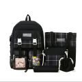 4Pcs Women School Backpacks Schoolbag Daisy Canvas For Teenagers Girls Student College Book Bag. 